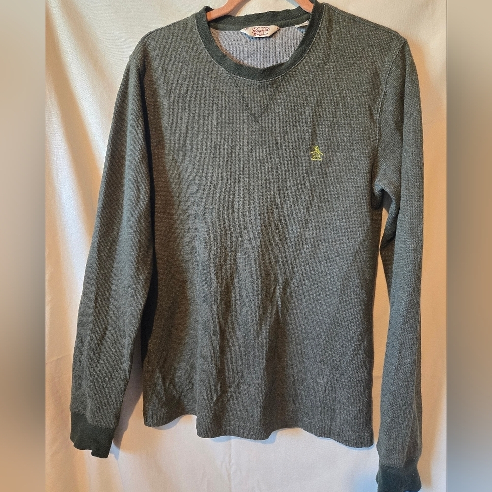 Original Penguin Green Men's Long Sleeve Thermal Shirt Size Medium